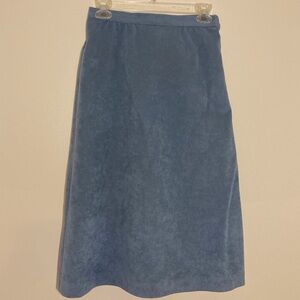 Vintage Faux Suede Skirt | Designer Images | Soft Blue | Knee Length | Size 8